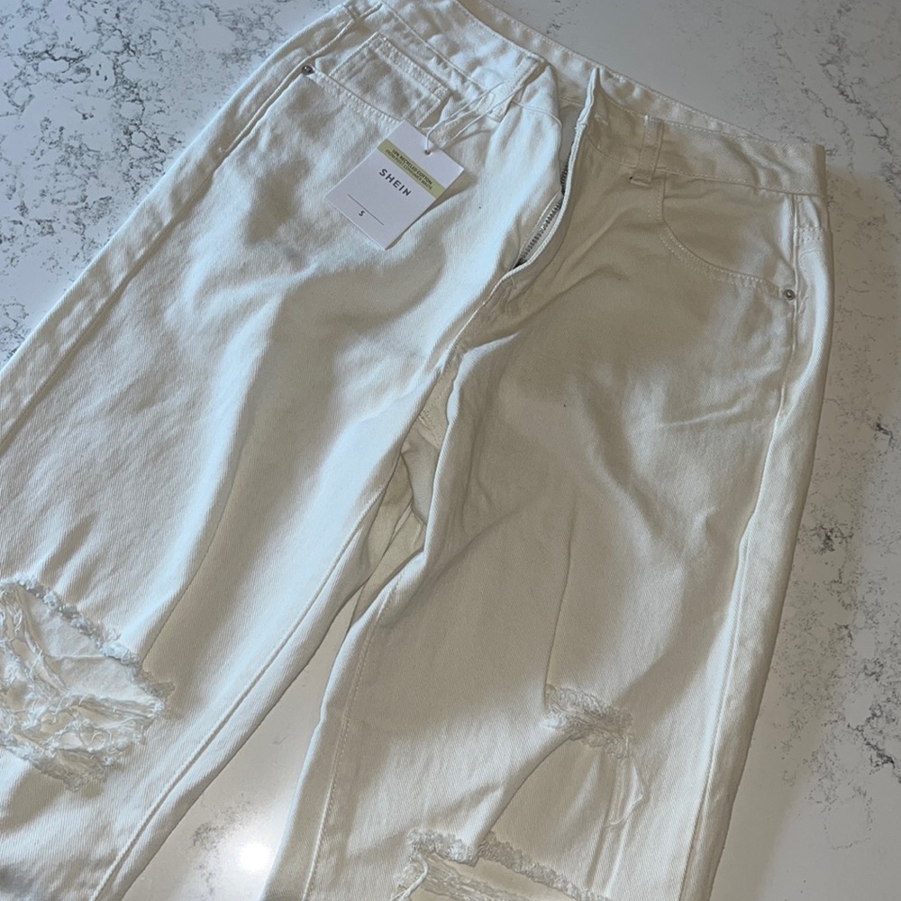 NWT SHEIN white jeans size small